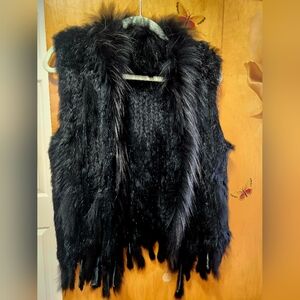 Chic Black Rabbit Fur Vest